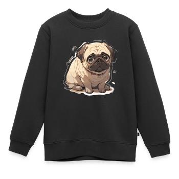 Carlin Carlin Chien Carlin Vivre Carlin Cadeaux - Sweat Premium enfant bio - noir - Devant - AI Model Kid Female (0cm)