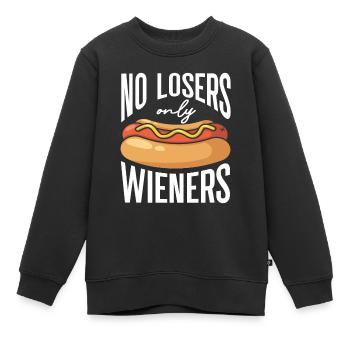 Hot-Dog Cadeau Nourriture Hot Dog - Sweat Premium enfant bio - noir - Devant - AI Model Kid Female (0cm)
