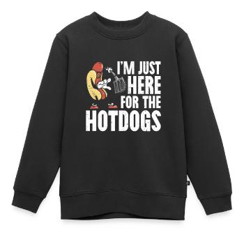 Hot-Dog Cadeau Nourriture Hot Dog - Sweat Premium enfant bio - noir - Devant - AI Model Kid Female (0cm)