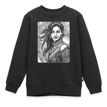 Powerfrauen im Rampenlicht: T-Shirt für Rock-Ladys - Kinder Premium Organic Sweatshirt - Schwarz - Vorne - AI Model Kid Female (0cm)