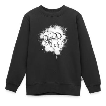 Sternzeichen Zwillinge Symbol - Kinder Premium Organic Sweatshirt - Schwarz - Vorne - AI Model Kid Female (0cm)