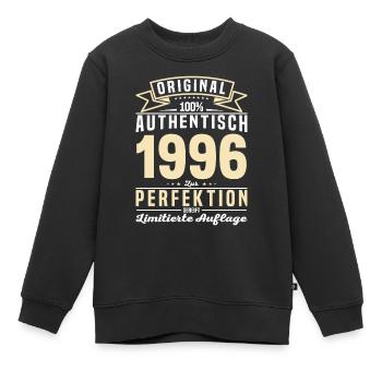 Authentisches Geburtstagsgeschenk 1996 - Kinder Premium Organic Sweatshirt - Schwarz - Vorne - AI Model Kid Female (0cm)