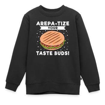 Arepa-Tize Your Taste Buds - Kinder Premium Organic Sweatshirt - Schwarz - Vorne - AI Model Kid Female (0cm)