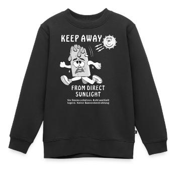 SONNENSCHUTZ EISCREME - Kinder Premium Organic Sweatshirt - Schwarz - Vorne - AI Model Kid Female (0cm)