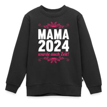 Werdende Mama 2024 - Kinder Premium Organic Sweatshirt - Schwarz - Vorne - AI Model Kid Female (0cm)