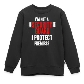 Je ne suis pas un agent de sécurité, je protège les - Sweat Premium enfant bio - noir - Devant - AI Model Kid Female (0cm)