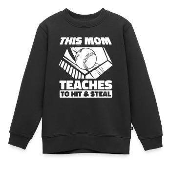 Baseball Baseball Mama - Kinder Premium Organic Sweatshirt - Schwarz - Vorne - AI Model Kid Female (0cm)