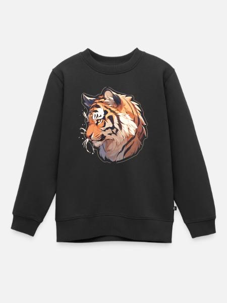 Tiger - Kinder Premium Organic Sweatshirt - Schwarz