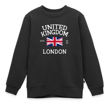 United Kingdom London History - Kinder Premium Organic Sweatshirt - Schwarz - Vorne - AI Model Kid Female (0cm)
