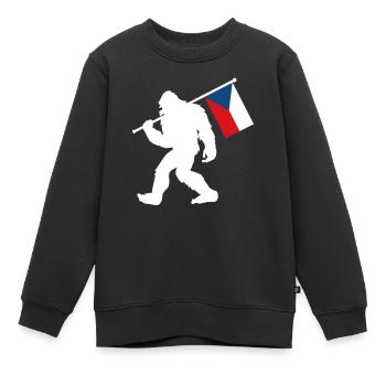Tschechien Bigfoot - Kinder Premium Organic Sweatshirt - Schwarz - Vorne - AI Model Kid Female (0cm)
