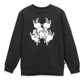 Sternzeichen Zwillinge Symbol - Kinder Premium Organic Sweatshirt - Schwarz - Vorne - AI Model Kid Female (0cm)