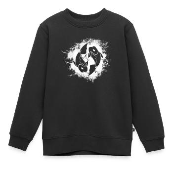 Sternzeichen Fische Symbol - Kinder Premium Organic Sweatshirt - Schwarz - Vorne - AI Model Kid Female (0cm)