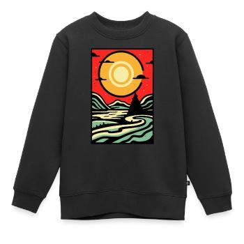 Moderne abstrakte Szene der Natur - Kinder Premium Organic Sweatshirt - Schwarz - Vorne - AI Model Kid Female (0cm)