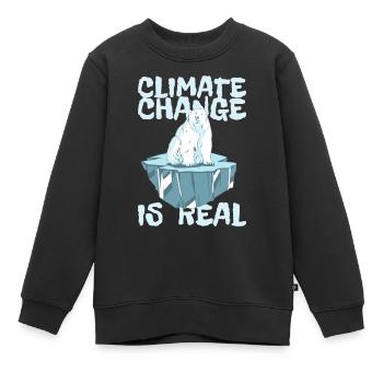 LE CHANGEMENT CLIMATIQUE EST RÉEL - Changement climatique Protection du climat - Sweat Premium enfant bio - noir - Devant - AI Model Kid Female (0cm)