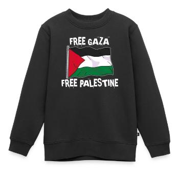 Liberté pour Gaza et la Palestine - Sweat Premium enfant bio - noir - Devant - AI Model Kid Female (0cm)