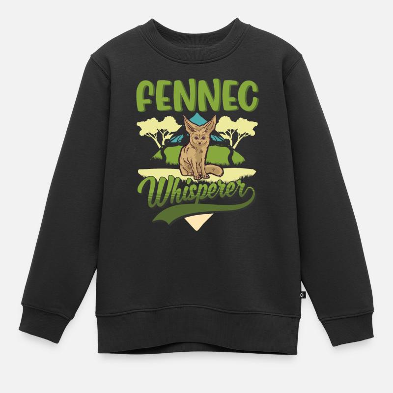 Fennec Chuchoteur Fennec Renard du désert - Sweat Premium enfant bio - noir