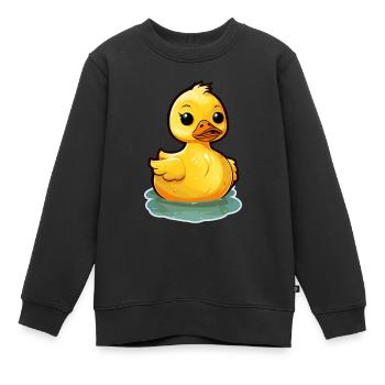 Gelbe Gummiente Badeente - Kinder Premium Organic Sweatshirt - Schwarz - Vorne - AI Model Kid Female (0cm)
