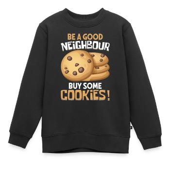 Pfadfinderkeks-Händler - Kinder Premium Organic Sweatshirt - Schwarz - Vorne - AI Model Kid Female (0cm)