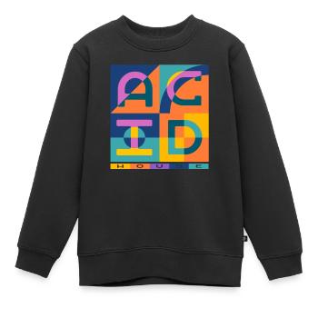 Acid House Techno EDM Party Festival DJ Trip - Kinder Premium Organic Sweatshirt - Schwarz - Vorne - AI Model Kid Female (0cm)