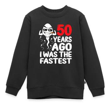 50e anniversaire robe Gag il y a 50 ans - Sweat Premium enfant bio - noir - Devant - AI Model Kid Female (0cm)