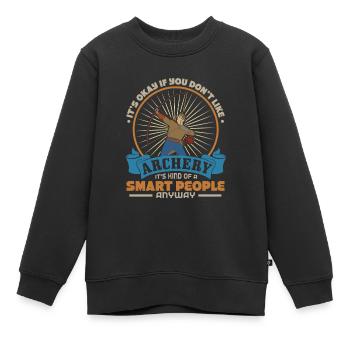 Bogenschießen - Kinder Premium Organic Sweatshirt - Schwarz - Vorne - AI Model Kid Female (0cm)