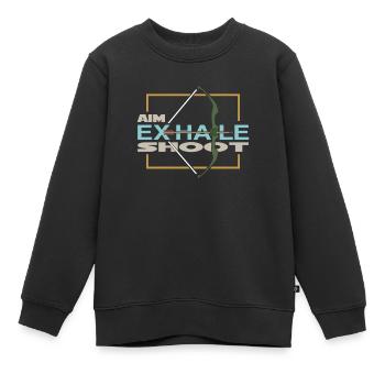 Bogenschießen - Kinder Premium Organic Sweatshirt - Schwarz - Vorne - AI Model Kid Female (0cm)