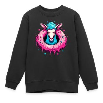 Der Donut-Schaf - Kinder Premium Organic Sweatshirt - Schwarz - Vorne - AI Model Kid Female (0cm)