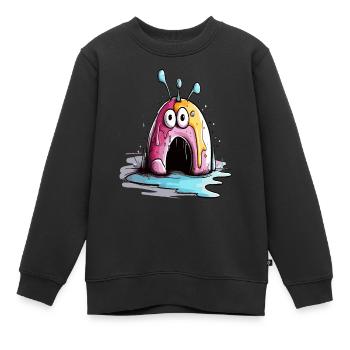 Surprise écorchée du monstre beignet - Sweat Premium enfant bio - noir - Devant - AI Model Kid Female (0cm)