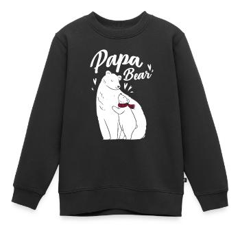 Papa Bear - Kinder Premium Organic Sweatshirt - Schwarz - Vorne - AI Model Kid Female (0cm)