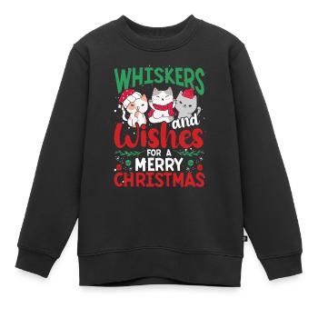 Schnurrhaare Und Weihnachten - Kinder Premium Organic Sweatshirt - Schwarz - Vorne - AI Model Kid Female (0cm)