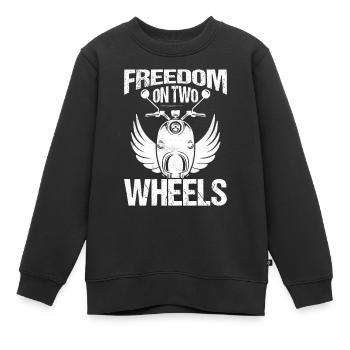 Liberté Sur Deux-Roues Cyclomoteur Scooter - Sweat Premium enfant bio - noir - Devant - AI Model Kid Female (0cm)