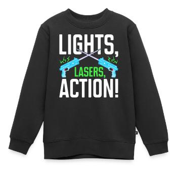 Laser Tag Spieler - Kinder Premium Organic Sweatshirt - Schwarz - Vorne - AI Model Kid Female (0cm)