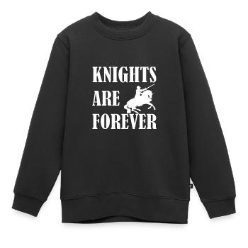 Les chevaliers sont éternels Ritter Mittelalter - Sweat Premium enfant bio - noir - Devant - AI Model Kid Female (0cm)