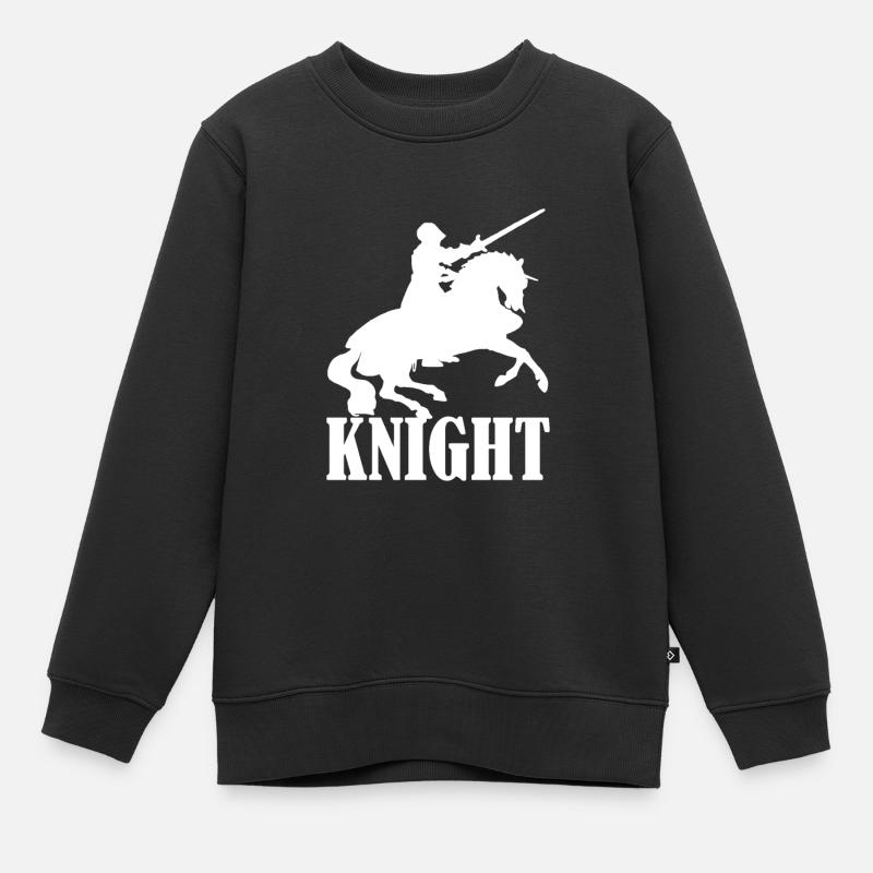Knight Ritter Mittelalter - Kinder Premium Organic Sweatshirt - Schwarz