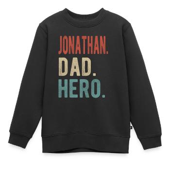 Jonathan Papa Held - Kinder Premium Organic Sweatshirt - Schwarz - Vorne - AI Model Kid Female (0cm)