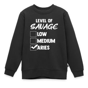 Aries Zodiac Birthday Gift bday celebrants - Kids Premium Organic Sweatshirt - black - Front - AI Model Kid Female (0cm)