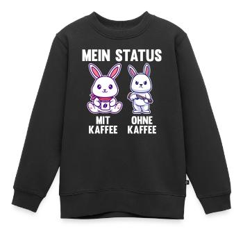 Hase Mein Status Mit Kaffee Ohne Kaffee - Kinder Premium Organic Sweatshirt - Schwarz - Vorne - AI Model Kid Female (0cm)