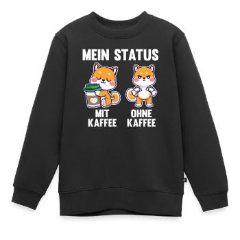 Hund Mein Status Mit Kaffee Ohne Kaffee - Kinder Premium Organic Sweatshirt - Schwarz - Vorne - AI Model Kid Female (0cm)