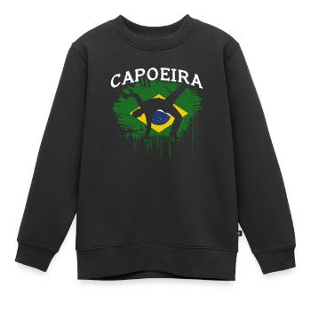 Capoeira Brazil Flag - Kinder Premium Organic Sweatshirt - Schwarz - Vorne - AI Model Kid Female (0cm)
