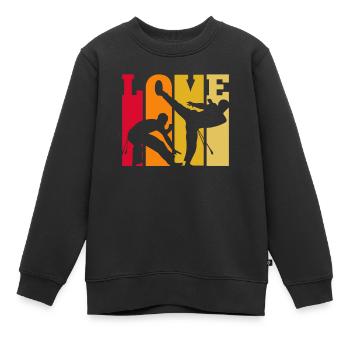 Capoeira Love Retro - Kids Premium Organic Sweatshirt - black - Front - AI Model Kid Female (0cm)