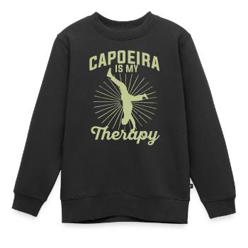 Capoeira Is My Therapy - Kinder Premium Organic Sweatshirt - Schwarz - Vorne - AI Model Kid Female (0cm)
