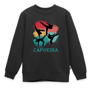 Capoeira Retro - Kids Premium Organic Sweatshirt - black - Front - AI Model Kid Female (0cm)
