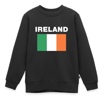 Patrimoine du drapeau irlandais de l’Irlande - Sweat Premium enfant bio - noir - Devant - AI Model Kid Female (0cm)