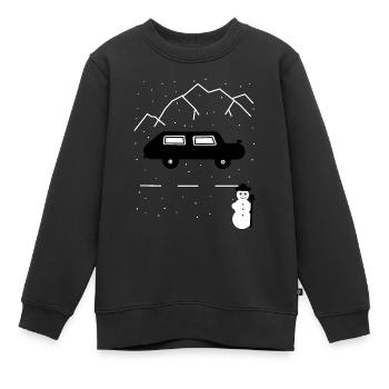 Autofahrer Highway Winter Einsamkeit Schnee Auto - Kinder Premium Organic Sweatshirt - Schwarz - Vorne - AI Model Kid Female (0cm)