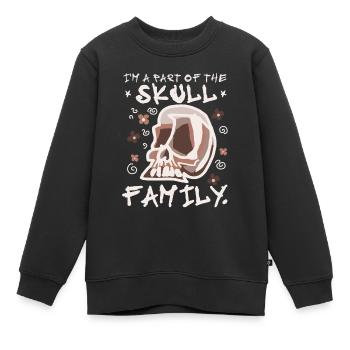 Crâne - Sweat Premium enfant bio - noir - Devant - AI Model Kid Female (0cm)