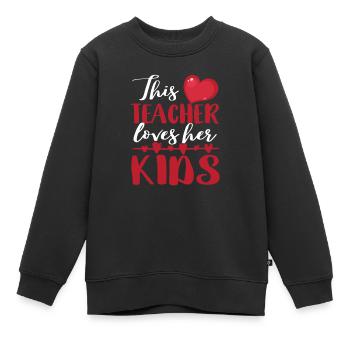 Diese Lehrerin liebt ihre Kinder lustig Valentin - Kinder Premium Organic Sweatshirt - Schwarz - Vorne - AI Model Kid Female (0cm)