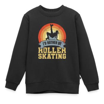Rollschuhlaufen Liebe - Kinder Premium Organic Sweatshirt - Schwarz - Vorne - AI Model Kid Female (0cm)