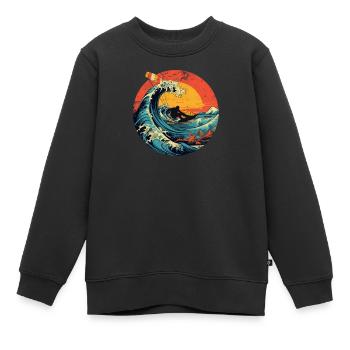 kitesurf kiteboard kitesurfing kite surf board - Kids Premium Organic Sweatshirt - black - Front - AI Model Kid Female (0cm)