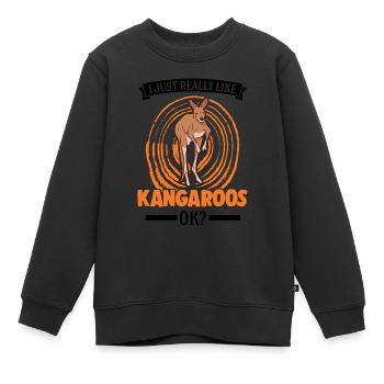 J’aime bien les kangourous ausralia - Sweat Premium enfant bio - noir - Devant - AI Model Kid Female (0cm)