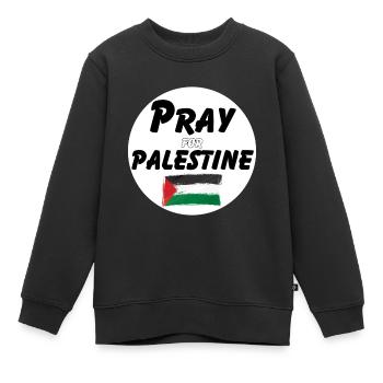 Priez pour les Palestiniens | Priez pour la Palestine - Sweat Premium enfant bio - noir - Devant - AI Model Kid Female (0cm)